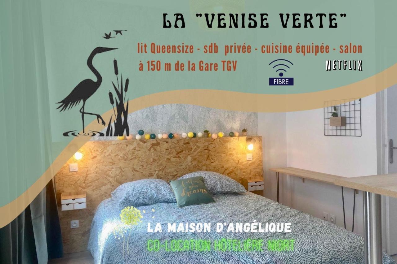 La Maison D'Angelique - Colocation Hoteliere A 150M Gare Tgv- Grande Cuisine Equipee & Salon - Fibre - Netflix Niort Kamer foto